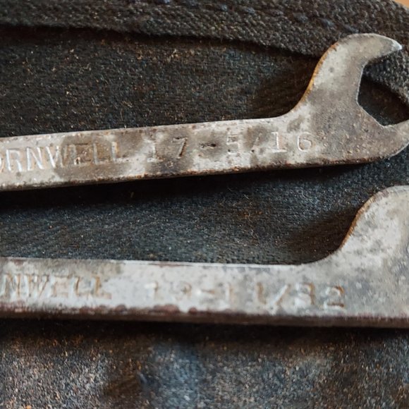 Antique CORNWELL 7-Piece OPEN END WRENCH SET in Pouch rare - Picture 2 of 16
